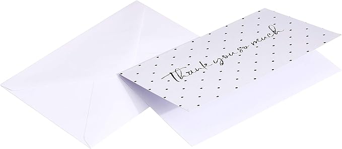 Amazon Basics Thank You Cards and Envelopes, 48 Count, Polka Dot and Stripe