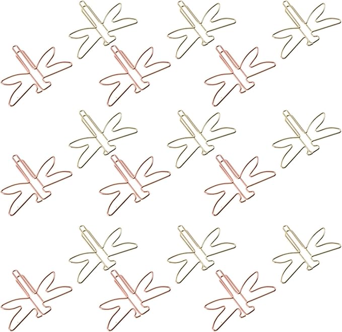 NUOBESTY 20pcs Gold File folders Decorative folders Work Folder Gold Paper Clips Decorative File folders Decorative Paper Clips Gold paperclips File Clips Unique Zinc Alloy Office Decorate