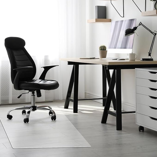 Clear Chair Mat for Hardwood Floors - 48''x36'' Heavy Duty Office Chair Mat, Rectangle Rolling Chair Mat for Hardwood, PVC Protector Hard Floor Mat for Computer&Desk Chair (48'' x 36'')