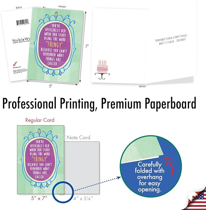 NobleWorks Funny Birthday Greeting Card with 5 x 7 Inch Envelope (1 Card) Bday Thingy C8641BDG