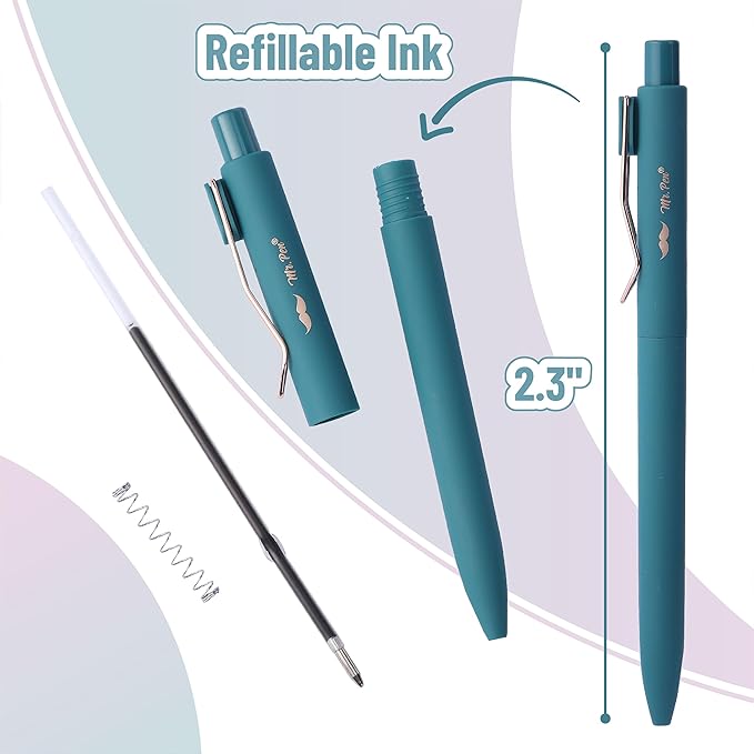 Mr. Pen- Ballpoint Pens, 12 Pack, Vintage Color Barrels, Black Ink, Cute Ballpoint Pens Black Ink, Cute Pens for Journaling, Aesthetic Pens, Ball Point Pens Black, Pens Ballpoint Smooth Writing Pens