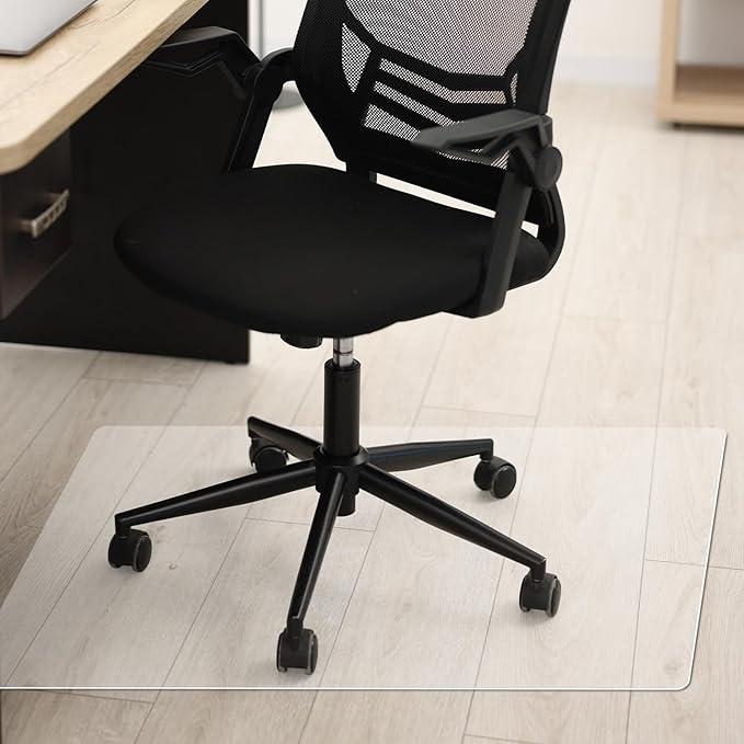 Clear Chair Mat for Hardwood Floors - 48''x30'' Heavy Duty Office Chair Mat, Rectangle Rolling Chair Mat for Hardwood, PVC Protector Hard Floor Mat for Computer&Desk Chair (48'' x 30'')