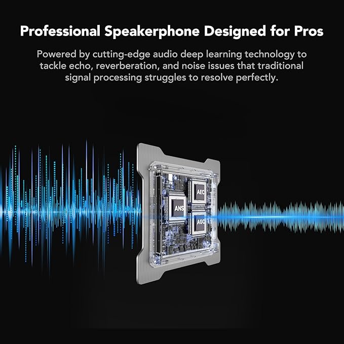 NUROUM A35 Conference Speaker and Microphone, AI-Powered Noise Cancelling, 32kHZ 13ft Voice Pickup, Daisy Chain for up to 20 People, Bluetooth/USB Speakerphone Compatible with Zoom/Teams/Google Meet