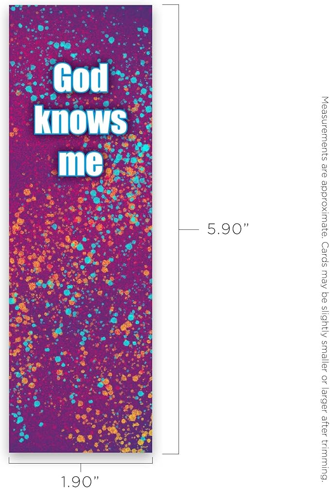 Children and Youth Bookmark, God Knows Me, Psalm 139:1, Pack of 25, Handouts for Classroom, Sunday School, and Bible Study