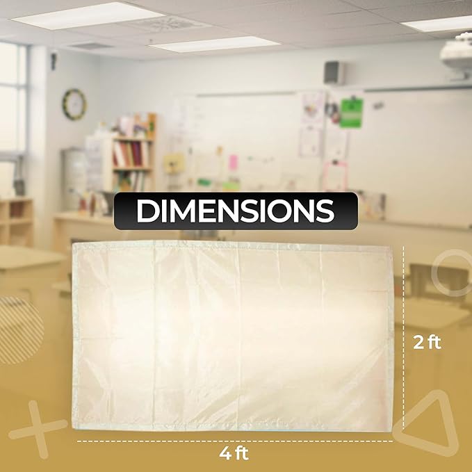 Fluorescent Light Covers for Ceiling Lights - Flicker & Glare Reducing Filters for Ceiling Lights - Overhead Light Covers - Light Covers for Classroom and Office - 48" x 24", Off-White (4 Pack)