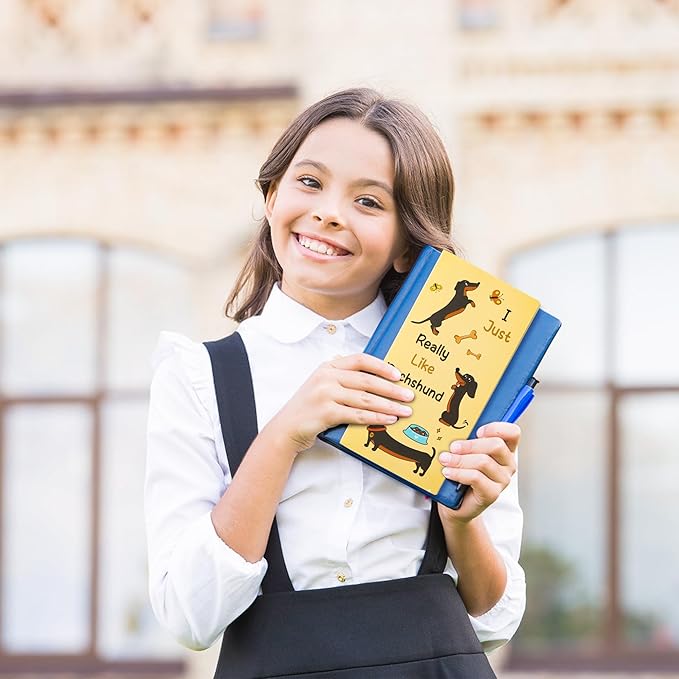 I Just Really Like Dachshund Sticky Notes Set, 550 Sheets Cute Cartoon Dachshund Self-Stick Notes Pads Animal Divider Tabs Bundle Writing Memo Pads Back to School Office Supplies Small Gift