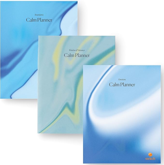 Switch Research Calm Planners Bundle - Psychologist-Developed Undated Goals Planner - 3 Self Care Planners to Banish Stress & Find Your Calm - Daily Planner With Prompts & Proven Techniques for