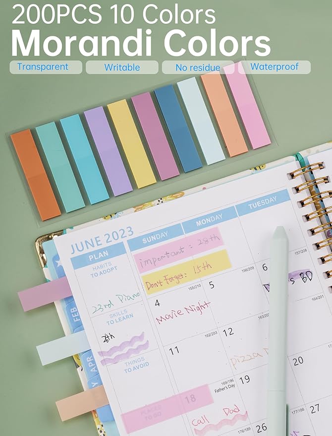 NiArt Bible Highlighters and Pens No Bleed Set of 14-Morandi-Colored Ink Highlighters, Gel Pens, Sticky Notes Set with Transparent Storage Box-Perfect for Bible Study, Note-Taking and Creative Writing