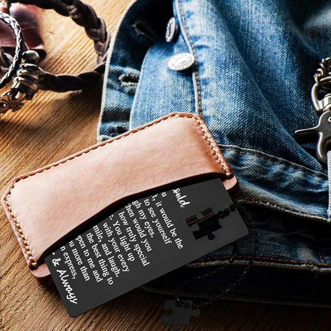 llxxeyopqdxz Anniversary Card Gifts for Men or Women, Happy Birthday Card for Husband, Anniversary Cards for Husband, Wallet Card Love Gift for Him Her, Wallet Insert Card