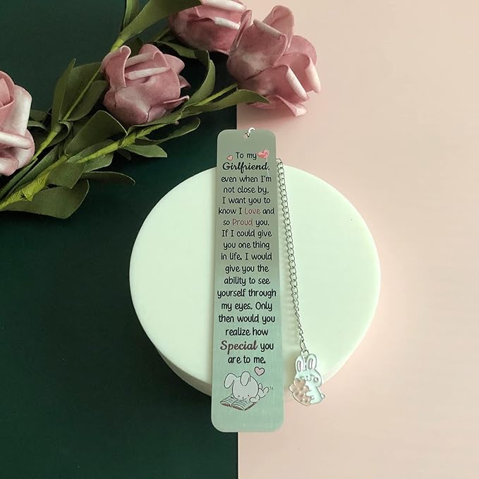 Girlfriend Bookmarks Birthday Gift Woman Christmas Encourage Bookmark Valentines Day Distance Miss You Rabbit Present Appreciate Engagement Love Reminder Keepsakes Sweet I Love Proud of You for Her