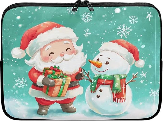 Santa Claus Laptop Protective Sleeve for Girls Laptop Covers with Large Capacity Lap Top Case 13 inch Lightweight Computer Sleeve Bag Suitable Gifts for Holidays Christmas Tablet Bag