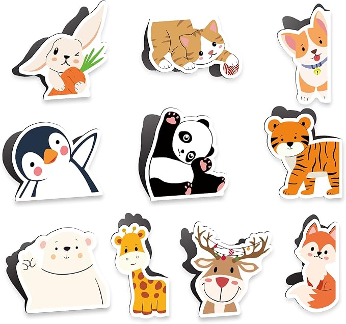 Magnetic Bookmarks, 10 PCS Bookmark Cute Animal Book Markers for Kids, Bookmarks Bulk for Students, Teens, Book Lovers, Classroom Gifts, School Prize, Reading Present