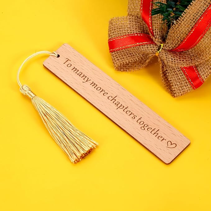 Wedding Wooden Bookmark Gifts for Women Men 5th Anniversary Valentines Day Bookmark Gifts for Him Her Wife Husband Birthday Gifts for Best Friend Bride Groom Women Book Marks for Booklover