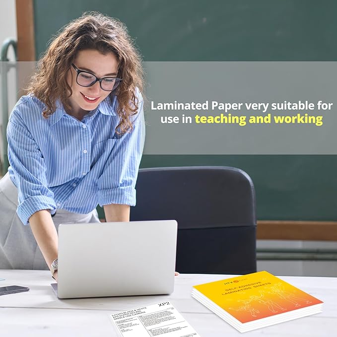 HTVRONT Self-Adhesive Laminating Sheets - 20 Clear Sheets, 9 x 12 Inches, No Machine Needed