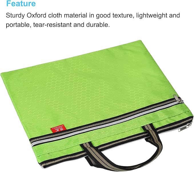 PATIKIL Waterproof Zipper File Bag, Documents Books Tools Storage Zip Pouch for Office Travel, Green