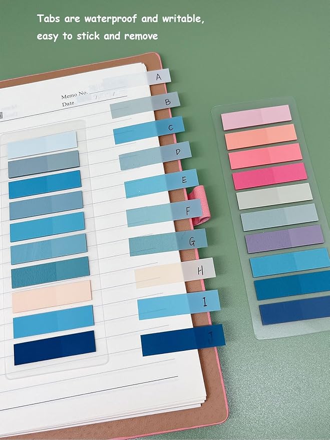 1200pcs Tabs for Annotating Books, Morandi Book Tabs for Binders, Page Markers for Notebooks, Clear Sticky Notes, Multi-Colored Writable and Repositionable Cute Annotation Tabs