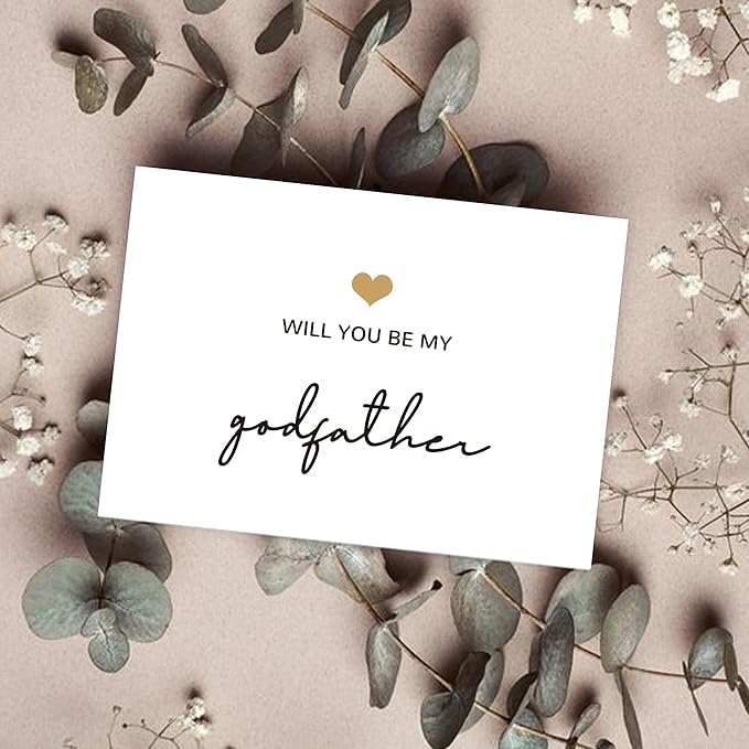 Will You Be My Godfather, God Father's Proposal Card Gifts with Envelope, Cute Gifts for Godather On Wedding Day.（Godfather B）