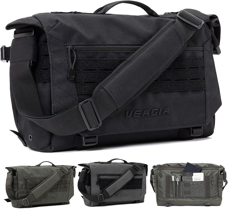 VEAGIA Messenger bag Laptop bag Briefcase Molle system Tactical style Detachable shoulder strap Shoulder Bags