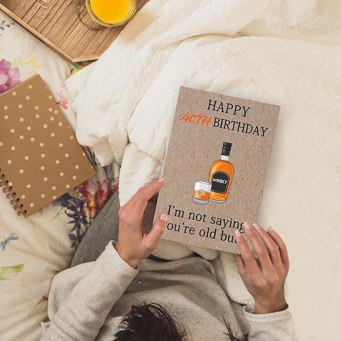 Funny 40th Birthday Gifts Women Men, Happy 40th Birthday Card for Him Her, Forty Gifts for Men Women, 40 Years Old Bday Decorations