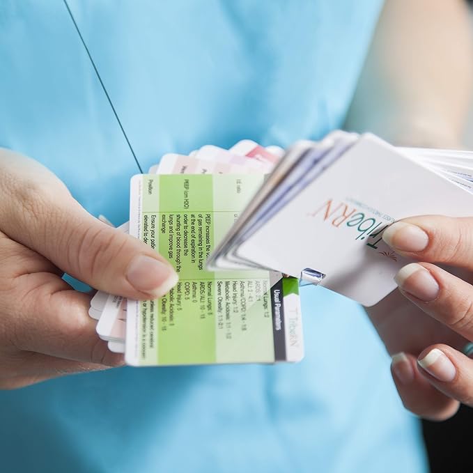 Badge Guru 2.0 by Tribe RN Nurse Badge Cards - 49 Nursing Badge Reference Cards - Cheat Sheet Flash Cards for Med School and Nursing School Students