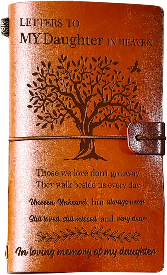 Memorial Gifts for Loss of Daughter, Refillable Travel Photo Diary Journal Bereavement Gift, Letters to My Daughter in Heaven Those We Love Don't Go Away Sympathy Gifts for Loss of Daughter
