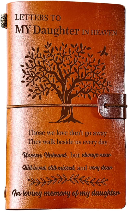 Memorial Gifts for Loss of Daughter, Refillable Travel Photo Diary Journal Bereavement Gift, Letters to My Daughter in Heaven Those We Love Don't Go Away Sympathy Gifts for Loss of Daughter