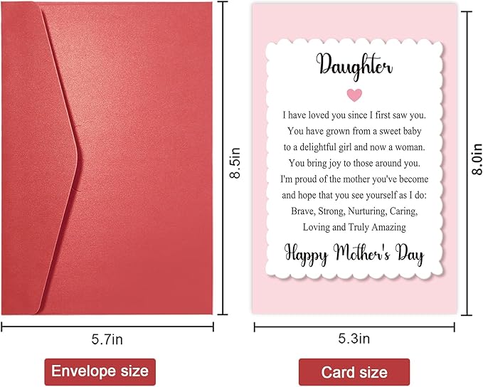 Sweet Mother’s Day Card for Daughter, 1st Mothers Day Card for Her, Poem Mothers Day Card, New Mom Card, Funny Mothers Day Gift from Mom Dad