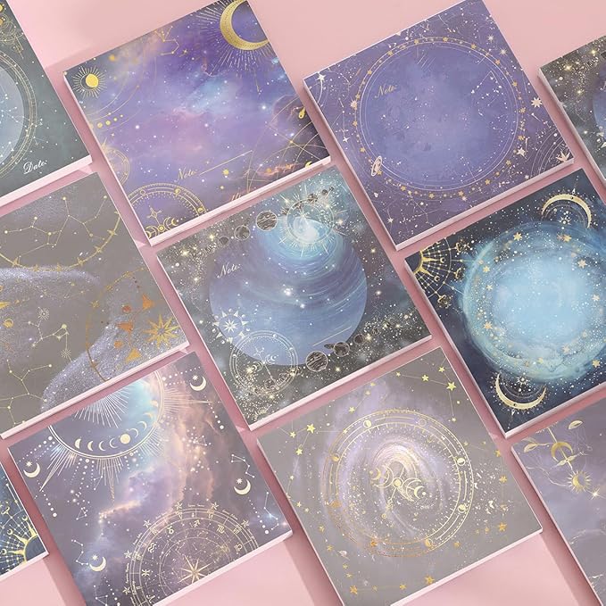 Post it Notes 3x3 Cute and Aesthetic Sticky Notes Planner Notepad - 450 Sheets - Desk Accessories for School, Office, and Home - Ideal Gifts for Teachers, Women, and Coworkers (Astrology Fantasy)