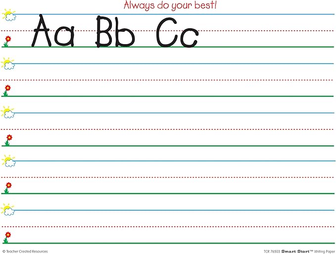 Teacher Created Resources (76503) Smart Start K-1 Writing Paper: 360 sheets, White