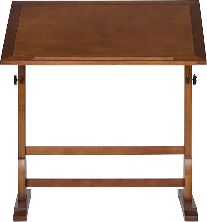SD Studio Designs Vintage Rustic Oak Top Adjustable Drafting Craft Drawing Hobby Table Writing Studio Desk, 36''W x 24''D