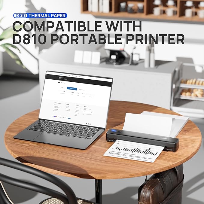 POLONO D810 Thermal Printer Paper 8.5 x 11 Inch, Advanced Thermal Printing, US Letter Size Thermal Paper Compatible with D810, Folded, Continuous, Size 8.5" x 11", 200 Sheets