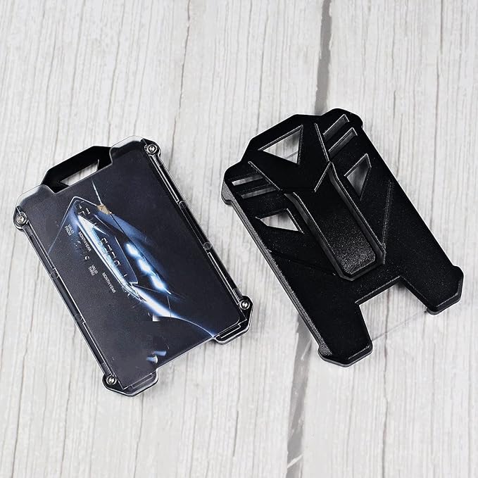 VIQWYIC 6 Pcs Heavy Duty ID Card Holder, Vertical Card Holder with Clear Window for ID, Credit Cards, Built-in Elastic Clip, 5 Card Capacity