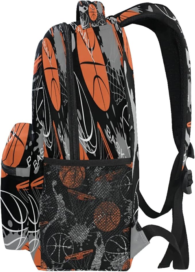 AUUXVA Sport Man Basketball School Backpack for Girls Boys Kids Laptop Backpack Travel Camping Daypack Medium