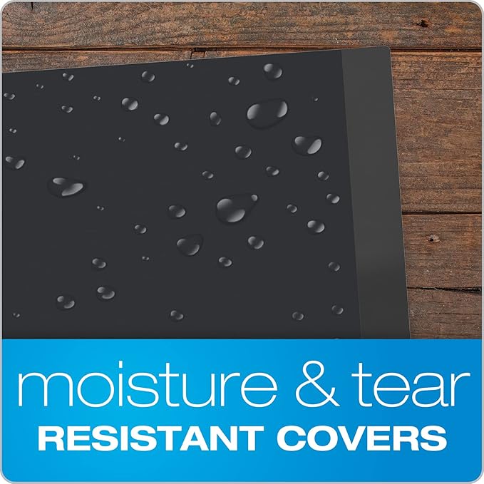 Oxford 10 Pocket Folder, Plastic Spiral Portfolio, Multi-Pocket Paper Organizer, Folder for School and Office, Anti-Tear Edges, 8 Clear Pockets, 2 Diagonal Interior Pockets, Letter Size, Black (89332)