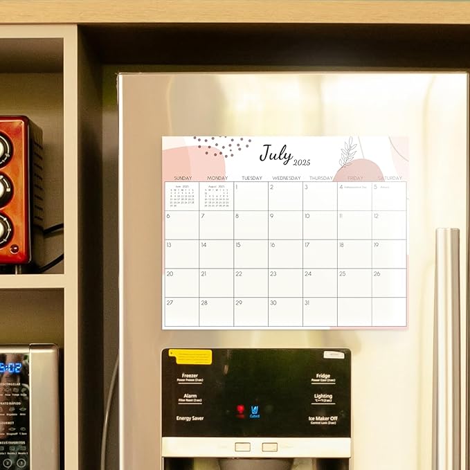 SKYDUE 2025 Magnetic Calendar for Refrigerator, Fridge Calendar 2024-2025, Jul 2024 to Dec 2025 18 Months Magnetic Calendar, 10" x 8", Aesthetic Sketch