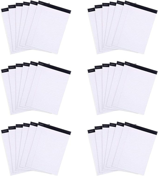 Mintra Office Legal Pads, ((xBasic, 8.5in x 11in, Wide (White), 36pk (6-6pks)), 50 Sheets per Notepad, Micro perforated Writing Pad, Notebook Paper for School, College, Office, Work