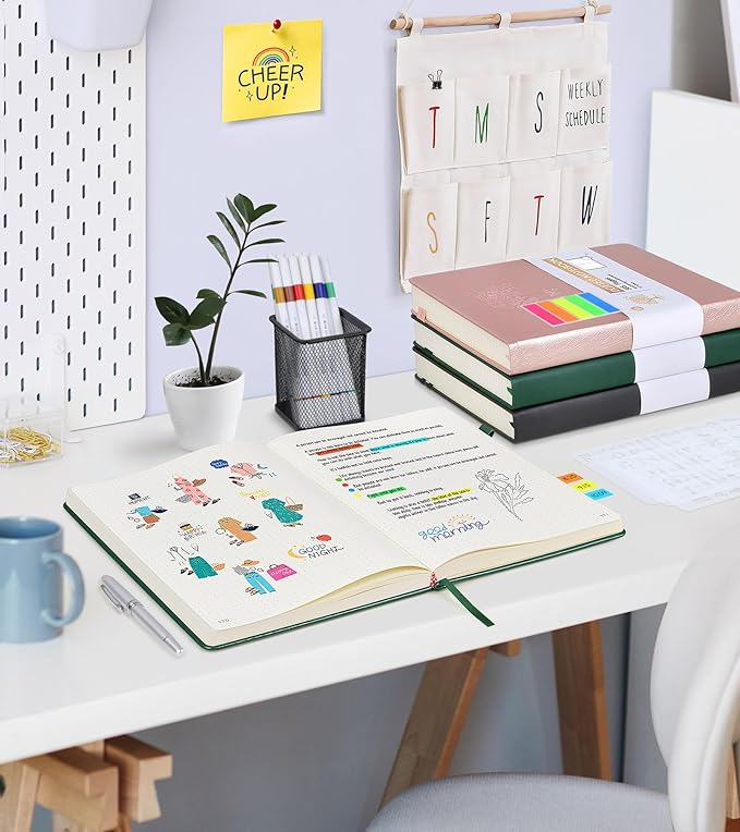 Dotted Journal Notebook, 360 Numbered Pages Dot Grid Notebooks 8.5 x 11, 100gsm Dot Paper Thick Hardcover Leather Journals for Writing Women Men, A4 Large Bullet Dotted Notebooks Green