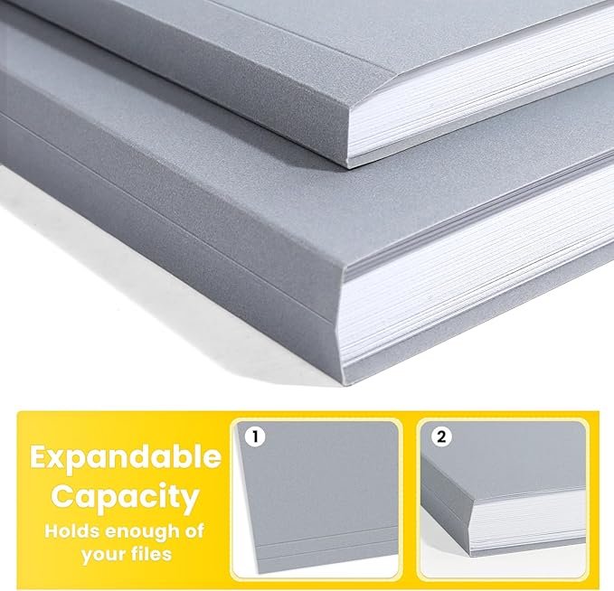 SUNEE File Folders, 18 Pack Manilla Folders 8.5 x 11, Colored Folders Office Organization Home School Folders for Documents Files Paper,Gray Colors