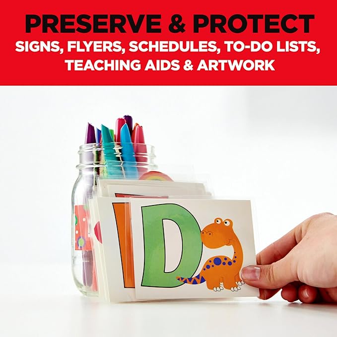 Scotch Thermal Laminating Pouches, 50 Count, Clear, 3 mil., Laminate Homemade Ornaments, Christmas Banners and Gift Tags, Ideal Holiday Supplies, Fits Letter Sized (8.9 in. × 11.4 in.) Paper