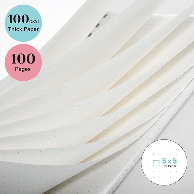 Yoment Bullet Dotted Journal Spiral Notebook 8.5 x 11 A4 Large Dot Grid Notebooks, 100 GSM Thick Dot Paper, Journaling Notebooks for Work School Sketching, A4 Pink