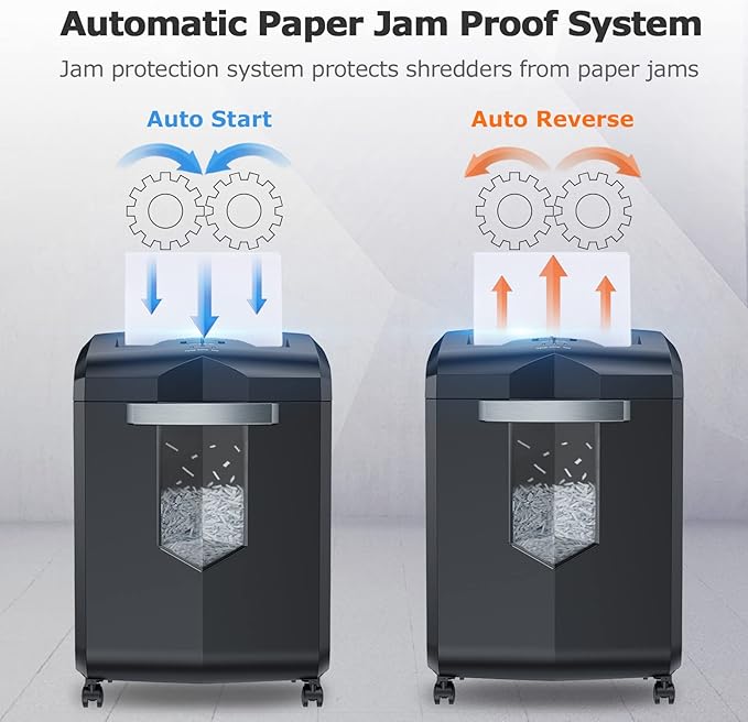 Bonsaii Paper Shredder, 18-Sheet 60-Minutes Shredder for Office Heavy Duty Cross-Cut Shredder with 6 Gallon Pullout Basket 4 Casters(C149-C)