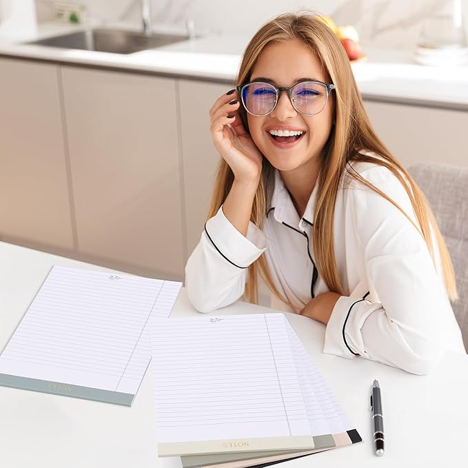 ZICOTO Aesthetic Note Pads Set Of 5 - Quality 8.5 x 11 inch Lined Legal Pads For Women Or Men - The Perfect Writing Notepads and Office Desk Supplies to Easily Organize Your To-Do Lists