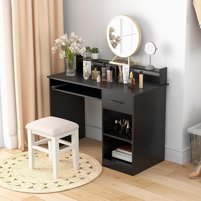 Giantex 2-Tier Office Desk, Black