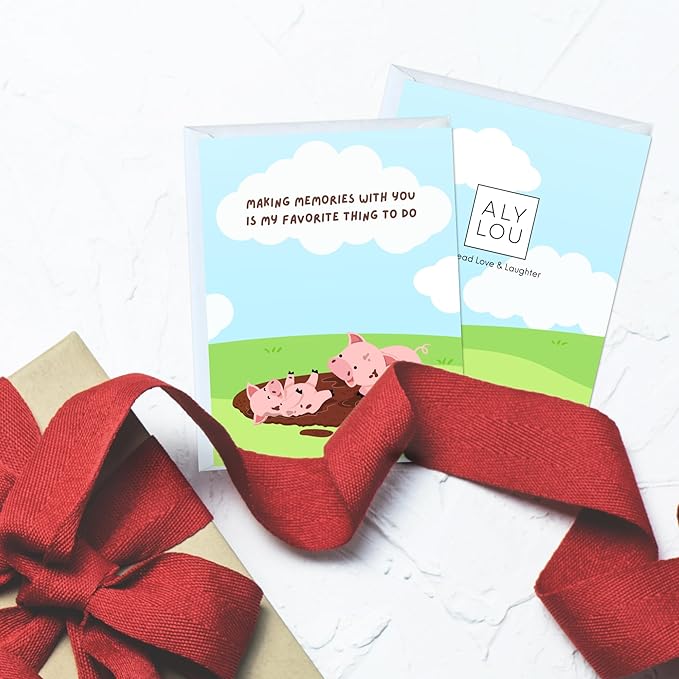 Cute Valentines Day Card, Vday Anniversary Birthday Card for Her Him / Girlfriend Wife / Husband Boyfriend, Friendship Thank You Kawaii Greeting Card (Making memories with you, is my favorite thing to