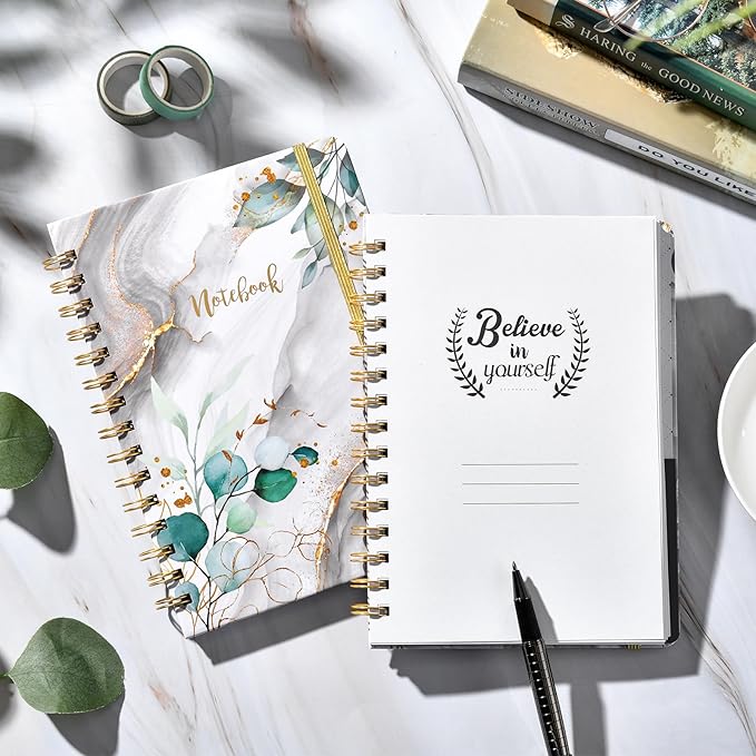 Ruled Journal/Notebook - Lined Journal with Premium Thick Paper, College Notebook/Journal, 8.5" X 6" with Exquisite Inner Pocket, Strong Twin-Wire Binding, Waterproof Hardcover for Office, School