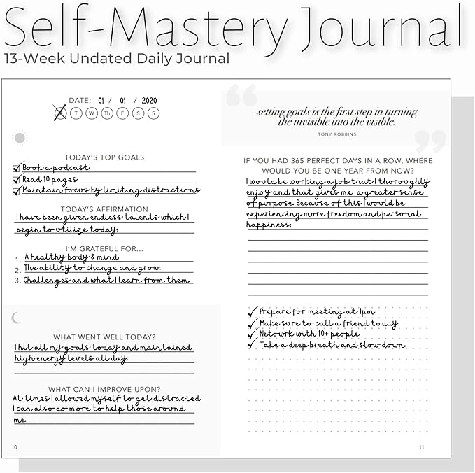 Self-Mastery Journal for Men - Gratitude Journal – 5 Minute Journal - Reflection Manifestation Journal for Mindfulness – Self Care Journal – Goal/Guided Gratitude Journal for Women & Men