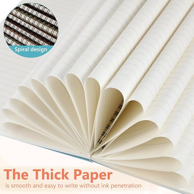 Fuutreo 24 Pcs Spiral Notebook for Work A5 8.3 x 5.7 Inch College Ruled Spiral Journal Notebook Kraft Cover, 12 Color, 60 Sheets, 120 Pages for Office School Supplies(Candy Color)