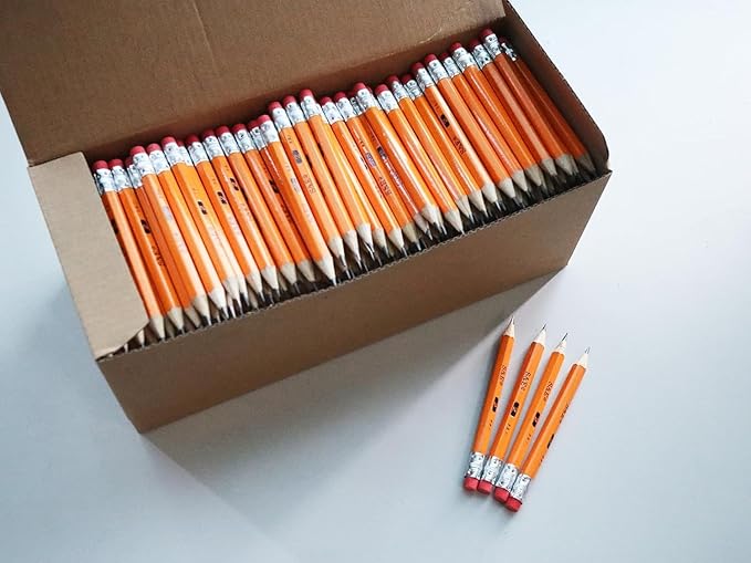 SKKSTATIONERY Half Pencils with Eraser Tops, Golf, Classroom, HB Pew Pencils, Hexagon, Pre-sharpened