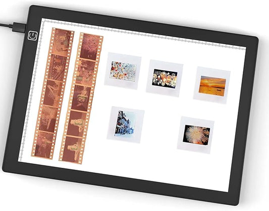 Slide Viewer Light Box 5600K 12”x8” Ultra-Thin Adjustable Brightness Backlight for Slides and Film Negative Scanning