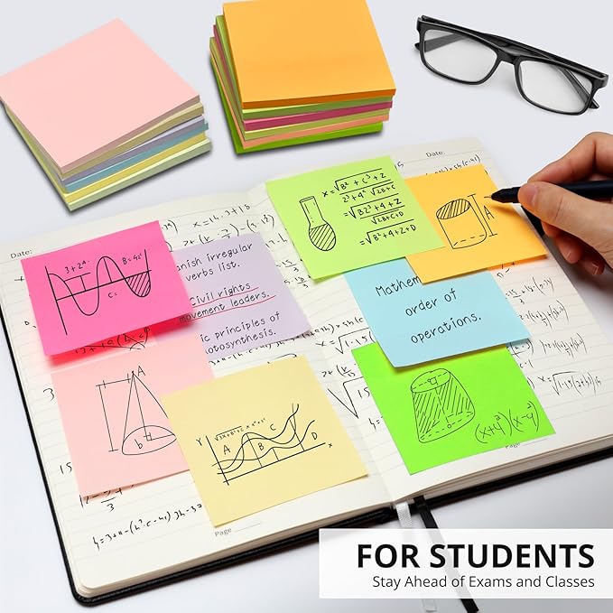 Sticky Notes, 12 Pads, 3x3 inches, Morandi Self-Stick Note Pads, Perfect for Office, Study, and Daily Life Organization - Morandi